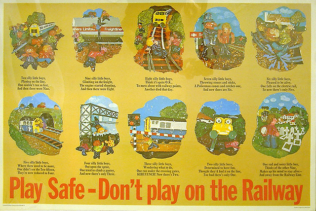 'Play Safe - Don't Play on the Railway' (poster)