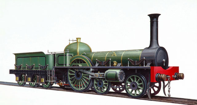 Great A 4-2-0, York, Newcastle and Berwick Railway (painting; oil painting)