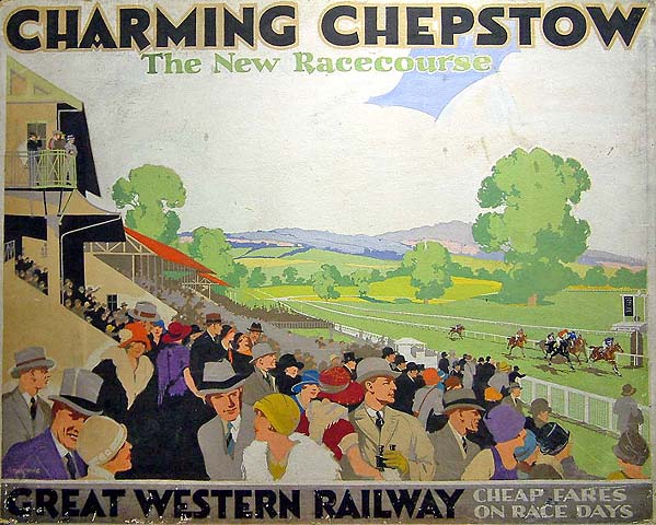 Artwork original for Charming Chepstow - the New Racecourse by Angrave, 1927 (painting)