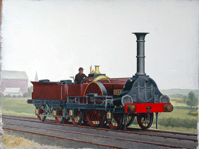 London & South Western Railway 2-2-2 locomotive snake (painting; oil painting)