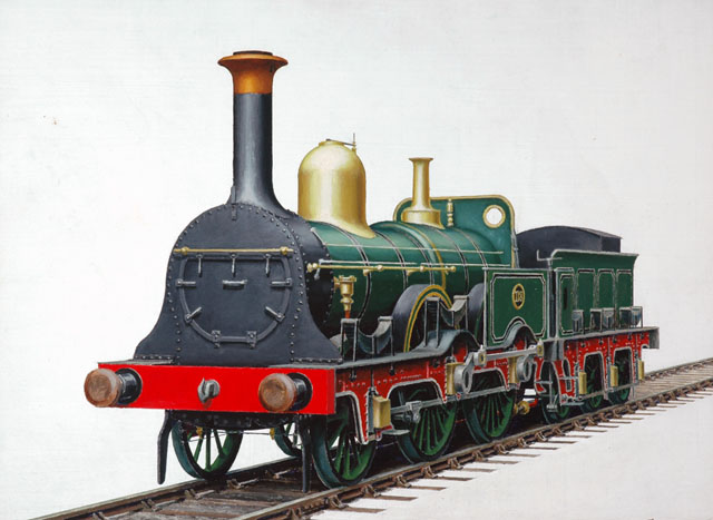 SER 2-4-0 locomotive no 118 (painting; oil painting)