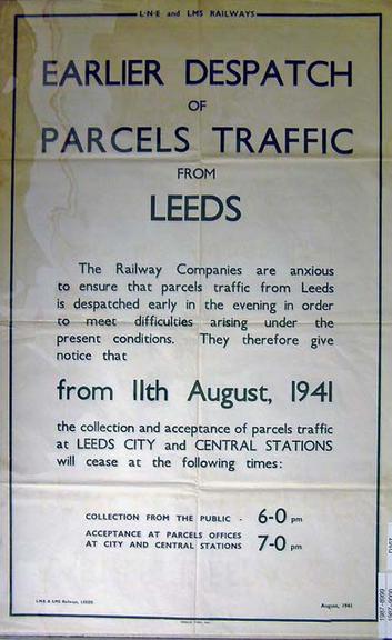 Earlier Despatch of Parcels Traffic from Leeds (notice)