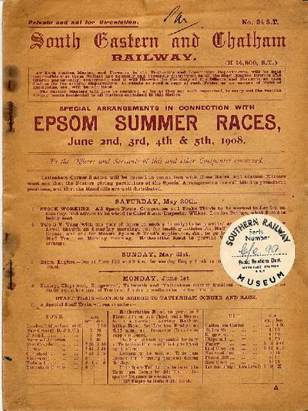 south eastern and chatham railway epsom summer races