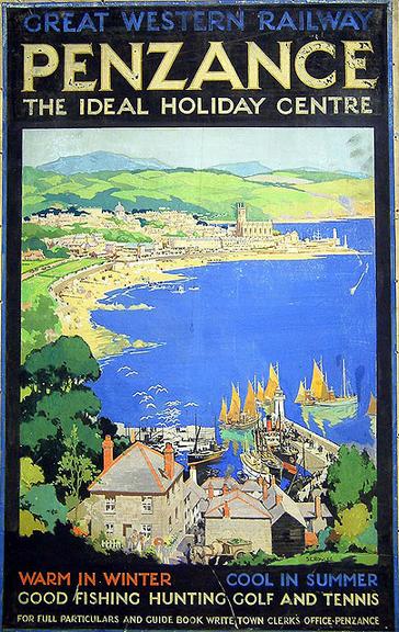 penzance poster original (painting; watercolour; poster artwork)