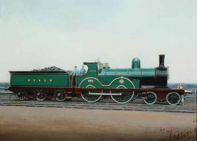 f moore photograph of mslr 4-4-0 standard express locomotive no 561 (painted photograph)