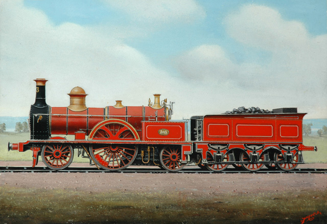 London & North Western Railway 2-2-2 locomotive No. 373, McConnell "Large Bloomer"