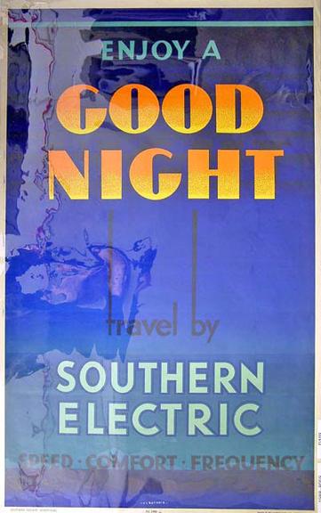 Enjoy a Good Night - travel by Southern Electric (poster)