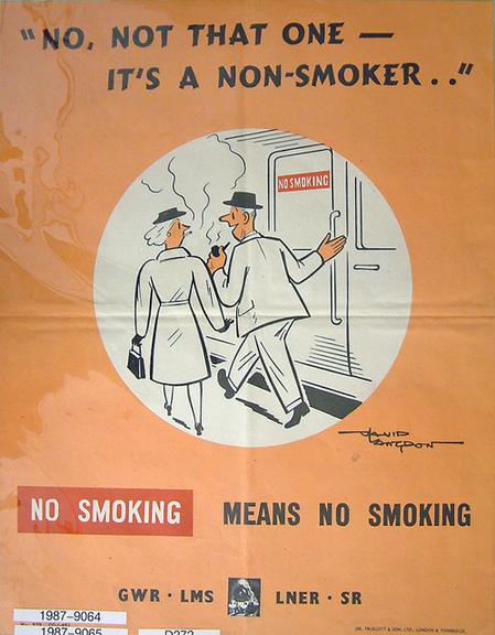 'No, not that one - it's a non-smoker ... ' (poster)