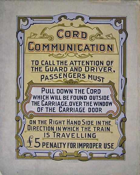 Cord communication £5 penalty for improper use (notice)