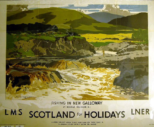 Scotland for Holidays - Fishing in New Galloway (poster)