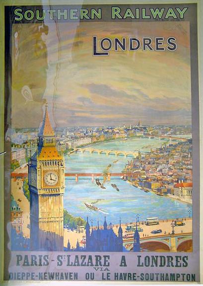 Londres (Paris/St Lazare a Londres via Dieppe-Newhaven ou Le Havre-Southampton (poster)