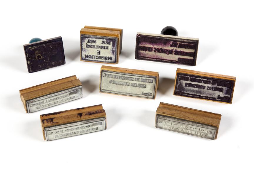 Group of 8 rubber stamps, coal mining.