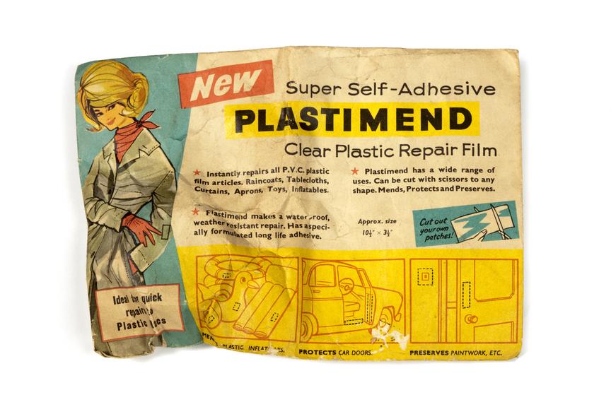 'Plastimend' adhesive tape for repairing raincoats, made by G