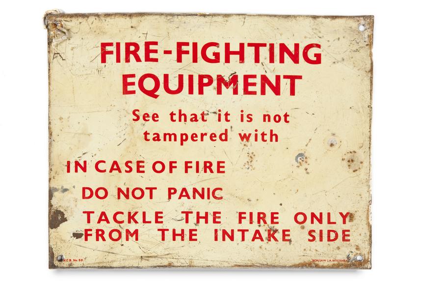 Sign - 'Fire fighting equipment...'