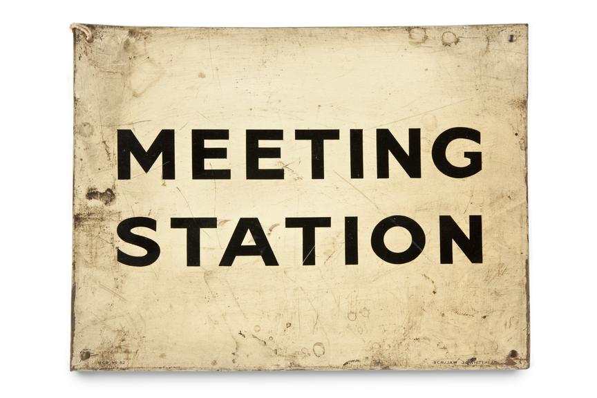 Sign - 'Meeting Station' C.1960