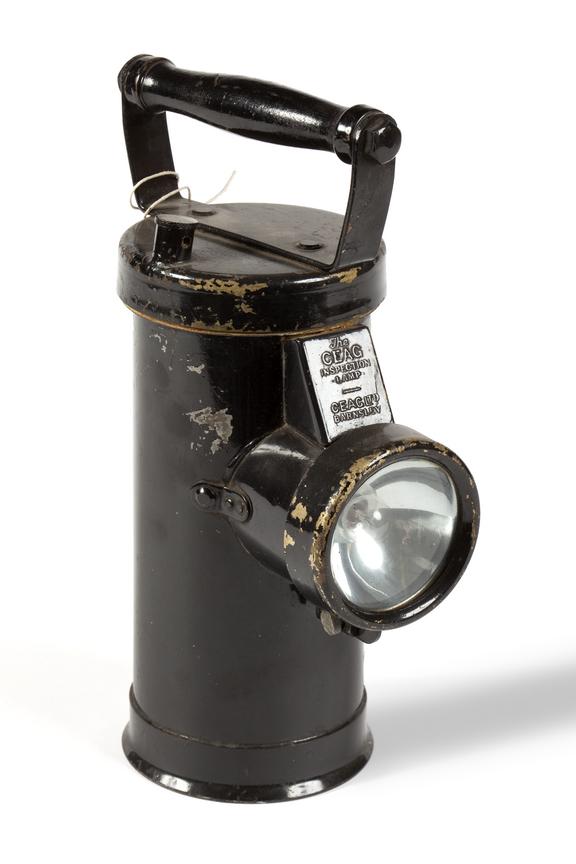 Electric lamp, 'The Clag', coal mining use.