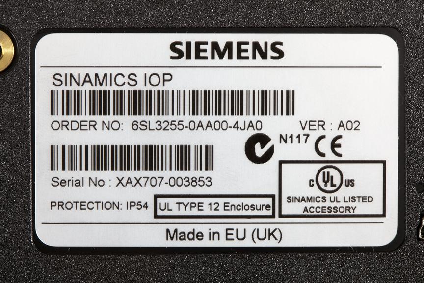 Variable speed motor drive barcode made by Siemens in Congleton
