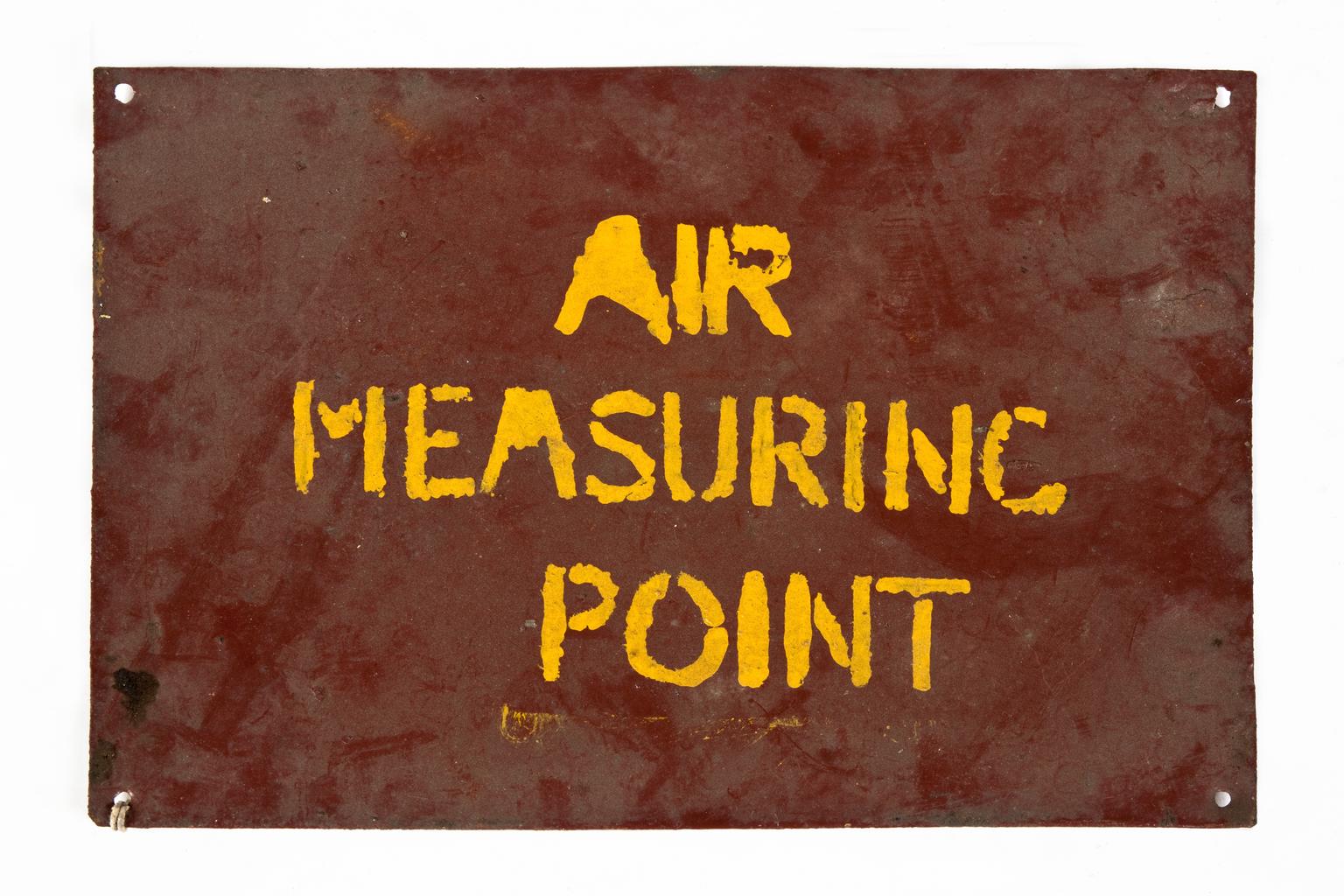 Sign - 'Air measuring point' | Science Museum Group Collection