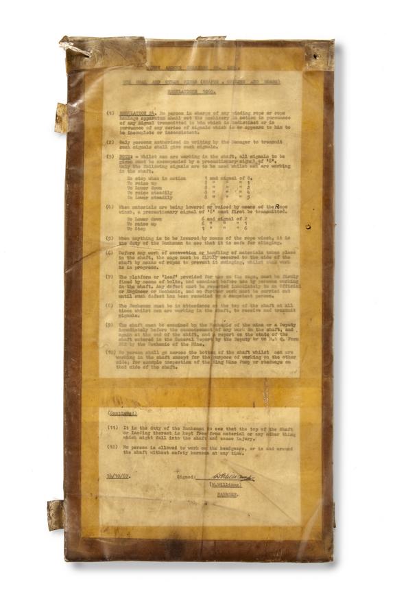 Regulations notice (small text)
