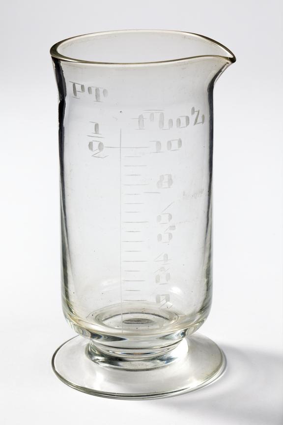 glass measuring jar used at Vimto.