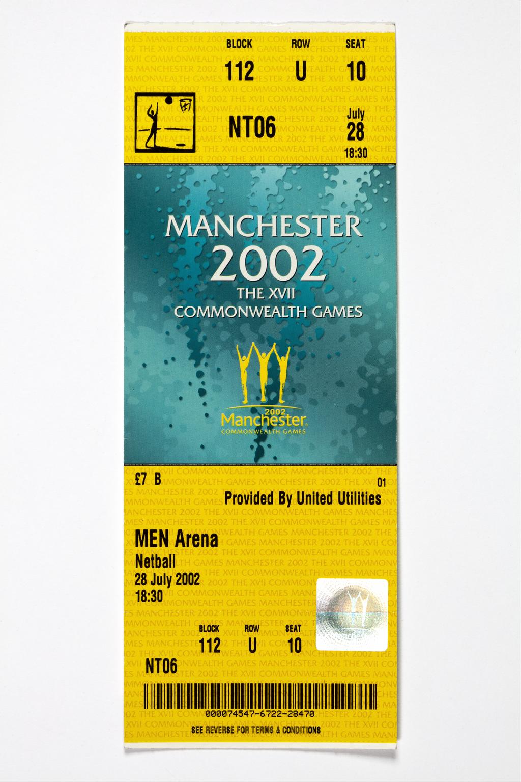 Ticket for netball events at Commonwealth Games