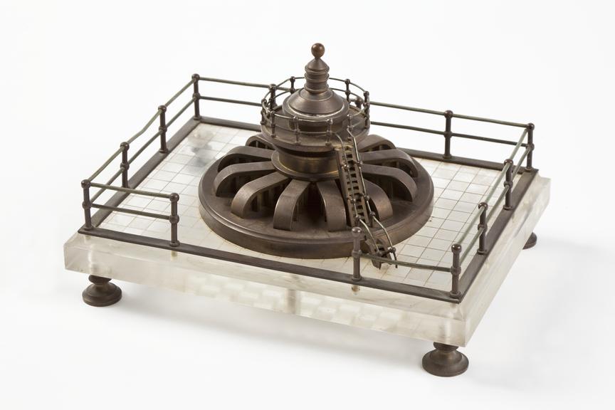 Model of upper part of a hydro-electric turbine generator on