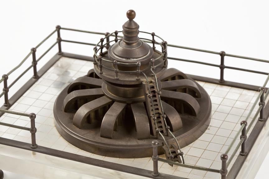 Model of upper part of a hydro-electric turbine generator on