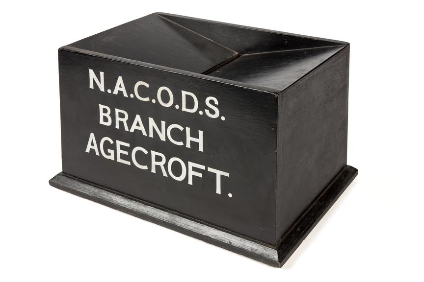 Ballot box, N.A.C.O.D.S. branch Agecroft.