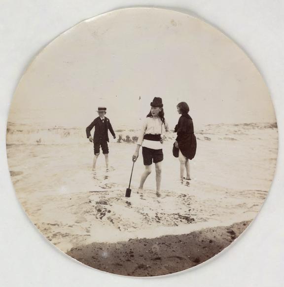 Children paddling in the sea