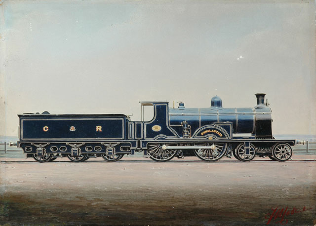 Caledonian Railway 4-4-0 locomotive No. 721 'Dunalastair' (painting; painted photograph)