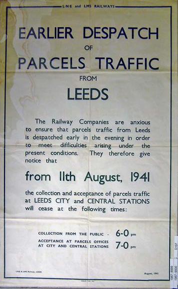 Earlier Despatch of Parcels Traffic from Leeds (notice)