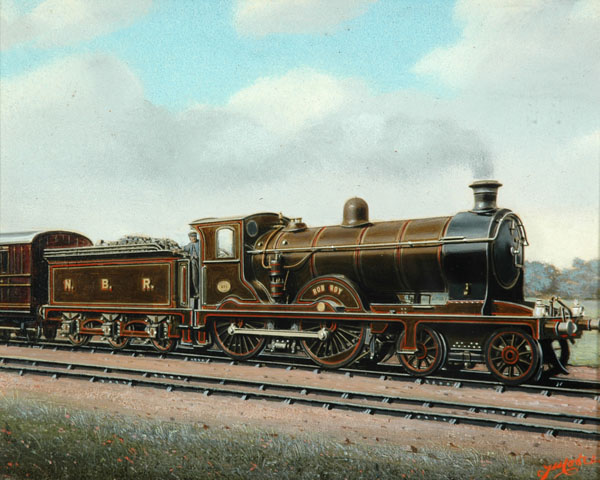 North British Railway 4-4-0 locomotive no. 895 'Rob Roy' (painting; painted photograph)