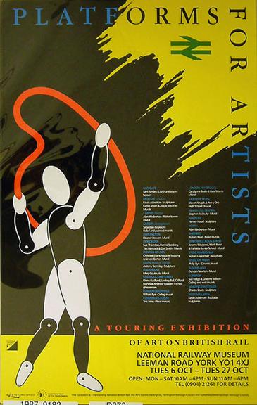 BR/Darlington Arts Centre/Gateshead Council poster. Platforms for Artists - A Touring Exhibition of Art on British Rail