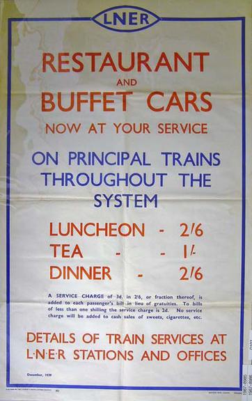 Restaurant and Buffet Cars Now at your Service (notice)