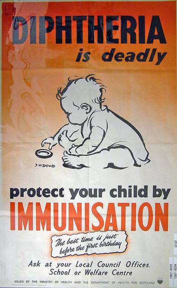 Diptheria is deadly. Protect your child by immunisation (poster)