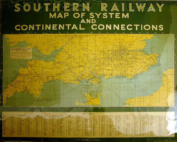 Southern Railway Map of System and Continental Connections