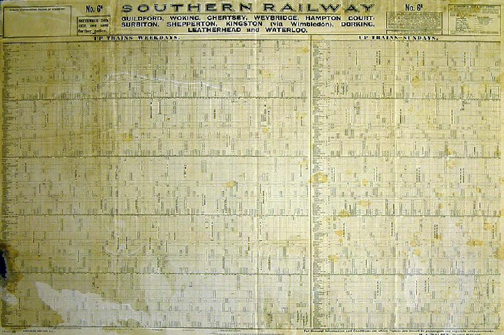 Southern Railway timetable poster