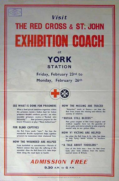 Visit the Red Cross and St John Exhibition Coach at York Station (poster)