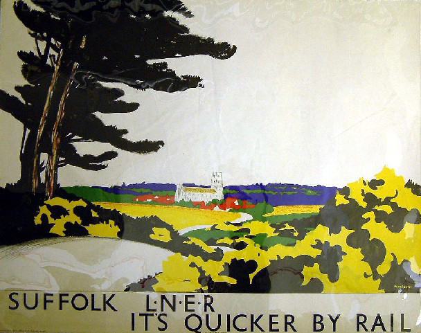 It's Quicker by Rail - Suffolk - LNER (poster)