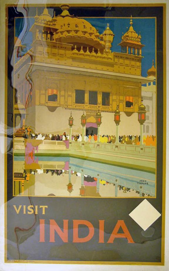 Poster, Indian State Railways, Visit India by Fred Taylor