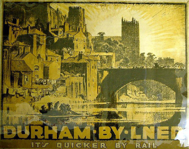 It's Quicker by Rail - Durham by LNER (poster)