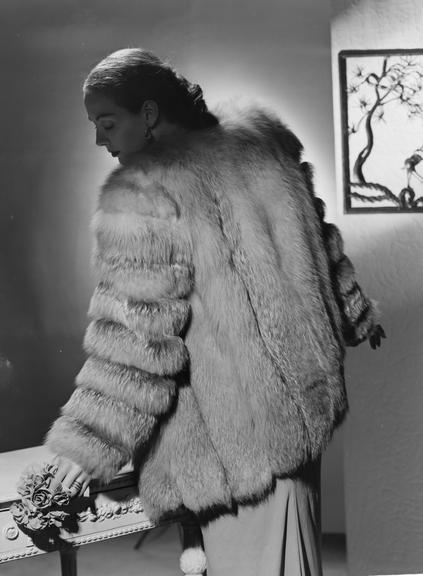 Woman wearing a fur coat