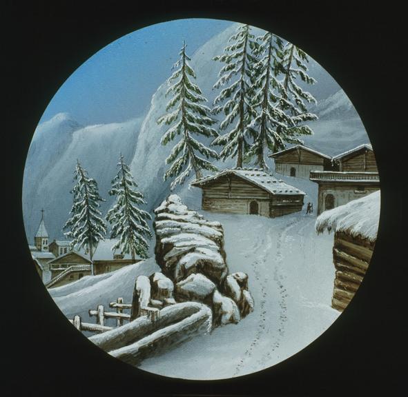 Magic Lantern slide
    Hand coloured British Magic lantern slide