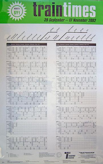 Train Times (timetable poster)