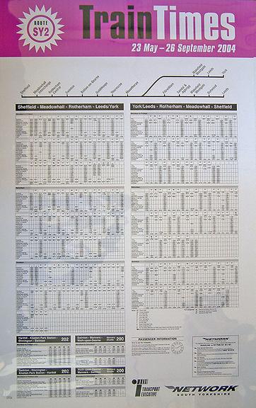 Train Times (timetable poster)