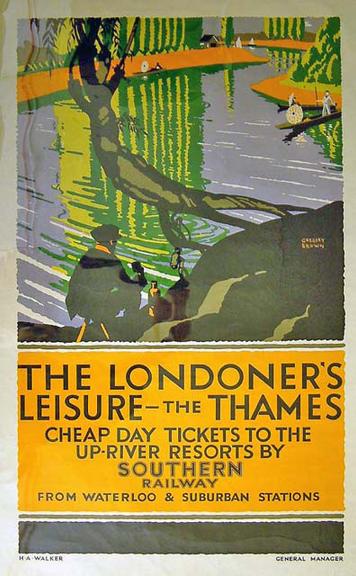 Southern Railway poster, The Londoner's Leisure - The Thames