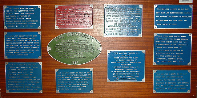 Cast aluminium plaques, commemorating ECML electrification project