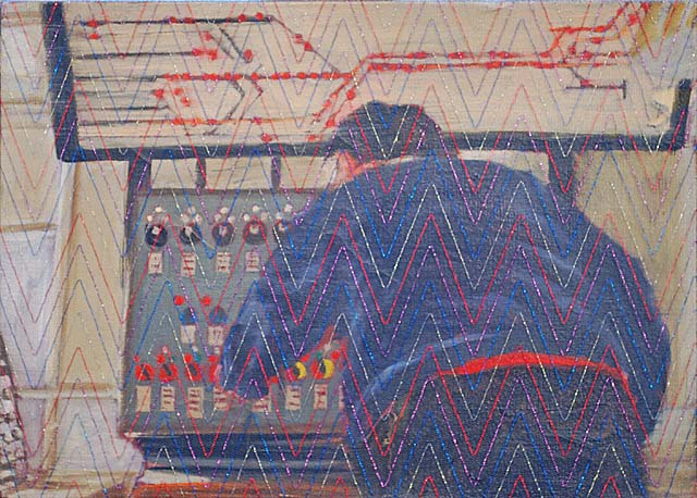 Signaller at Power Signalbox Console (painting; oil painting)