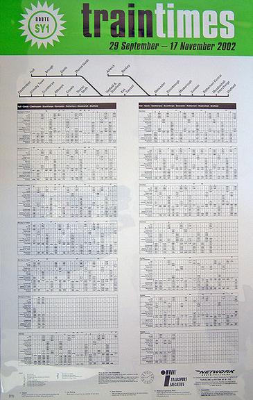 Train Times (timetable poster)