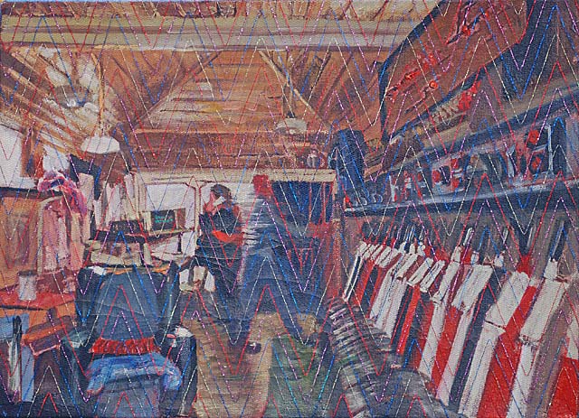 Manual Signalbox Interior (painting; oil painting)